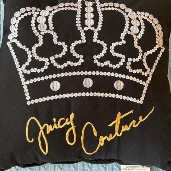 2 Juicy Couture blue and black throw pillows y2k decor - Picture 2 of 8